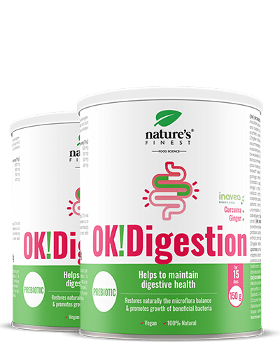 OK!Digestione | 1+1 Gratis | Equilibrio Microflora | Per una Digestione Sana | Funzionamento Normale del Tratto Digestivo | Naturale | 140g