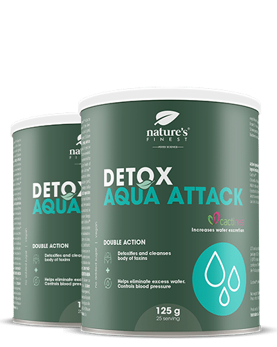 Detox Aqua Attack 1+1 , Disintossicante , Dimagrante , Riduci La Ritenzione Idrica , Formula Cactinea™ , +27% Eliminazione Dell'Acqua , 250g
