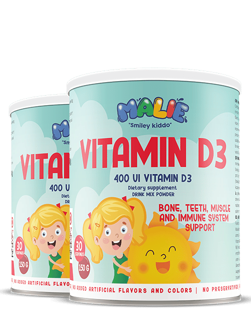 Malie Vitamin D3 1+1 | Polvere da bere | Per un sistema immunitario sano | Per bambini e giovani