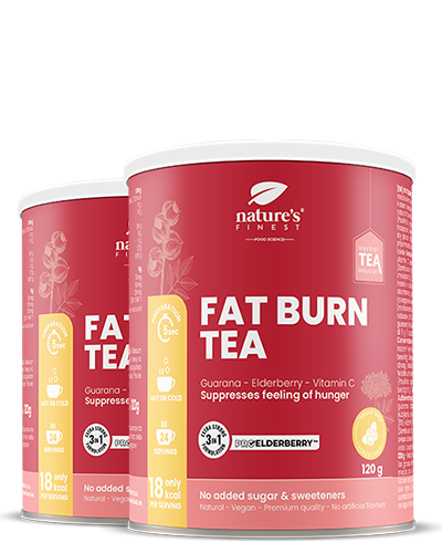 Fat Burn Slimming Tea 1+1 , Stimola Il Metabolismo , Tè Di Cardo Mariano , Tè Di Valeriana , Tè Dimagrante , ProElberberry™ , Biologico , 240g