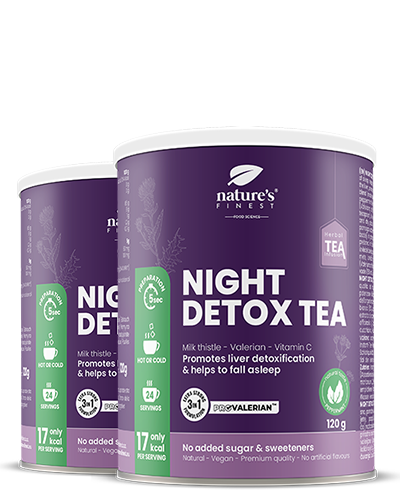 Night Detox Tea 1+1 | Tè notturno disintossicante | Tè funzionale | Miscela purificante | ProValerian™ | Biologico | Vegano | Relax | 120g.