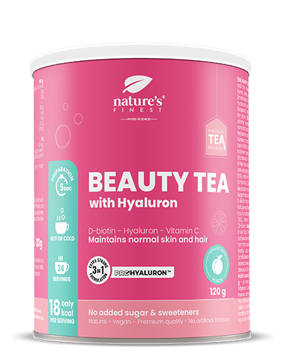Beauty Tea with Hyaluron and Biotin | Idratazione della Pelle | Tè Funzionale | Anti-Invecchiamento | ProHyaluron™ | Biologico | Vegano