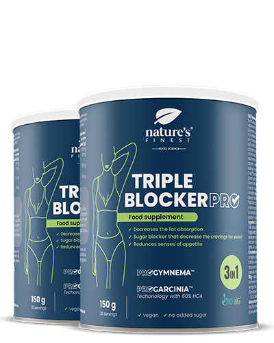 Triple Blocker Pro 1+1 , Bloccante Dei Carboidrati , Bloccante Dello Zucchero , Brucia Grassi , Gymnema Sylvestre , HCA , 300g