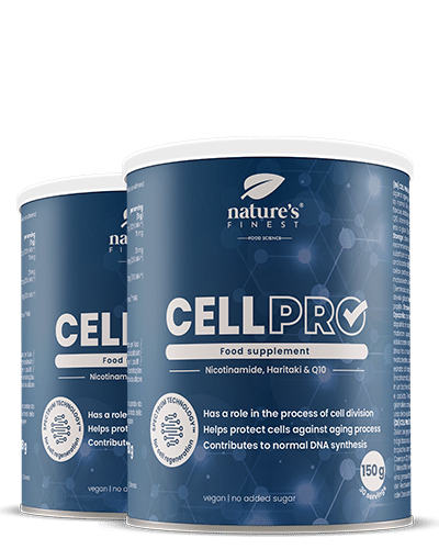 Cell Pro 1+1 , Integratore Anti-invecchiamento , Bevanda O Smoothie , Nicotinamide , Vitamina B3 , Gluconato Di Zinco , Estratto Di Haritaki , 300g