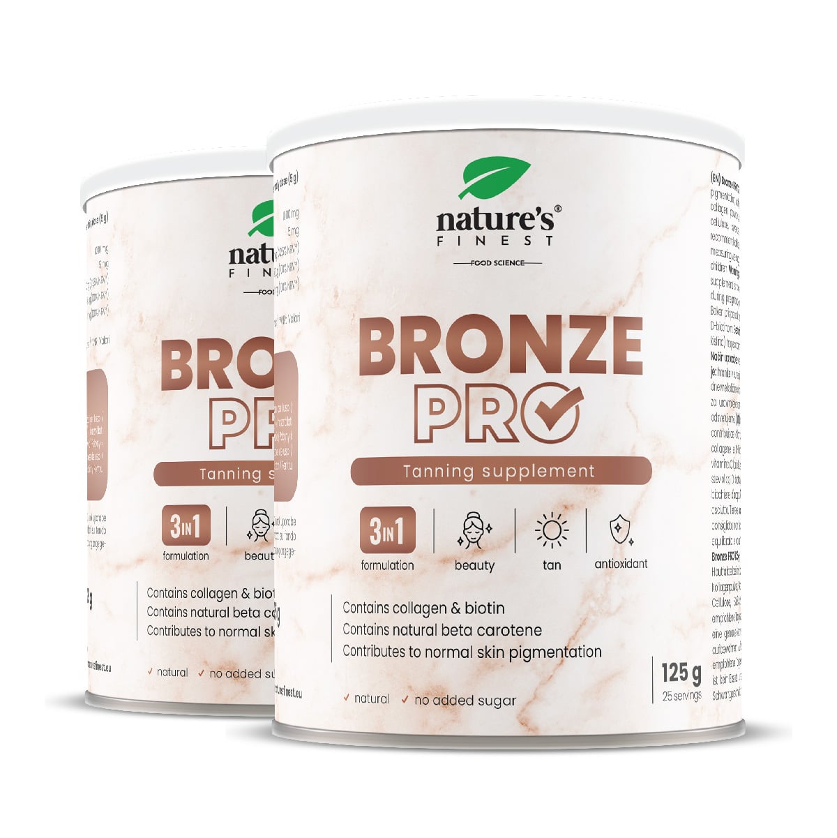 Bronze Pro 1+1 , Integratore Naturale Per L'abbronzatura , Rame, Collagene, Vitamine , Senza Capsule , 250g