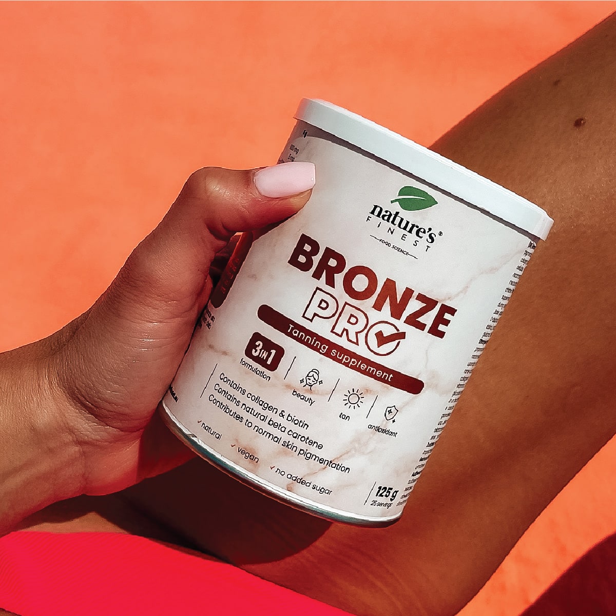 Bronze Pro , Integratore Naturale Per L'abbronzatura , Rame, Collagene, Vitamine , Senza Capsule , 125g
