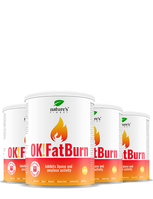 100% Bevanda FatBurn | 4x OK!FatBurn® | con ID-Alg® e L-Carnitina | Migliori Bruciagrassi in Italia | da Nature's Finest