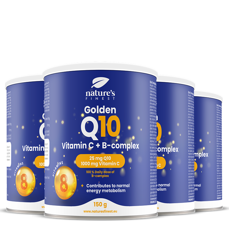 Golden Q10 2+2 | Formula Anti-Invecchiamento | Coenzima Q10 | Vitamina C | Complesso Di Vitamine B | Contro I Danni Ossidativi |